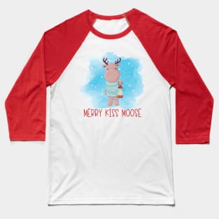 Merry Kiss Moose Baseball T-Shirt